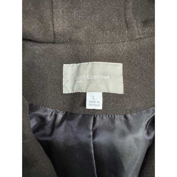Croft & Barrow Women's Wool-Blend Chocolate Brown Peacoat - Size Large L - Picture 3 of 4